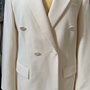 Zara Cream Double-Breasted Blazer